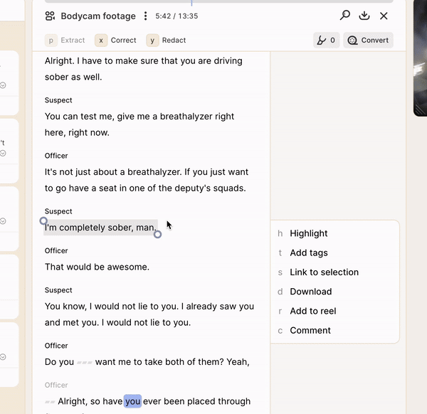 gif of video redaction